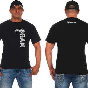 JH Design Men's Dodge Ram Logo T-Shirt Short Sleeve Black Shirt